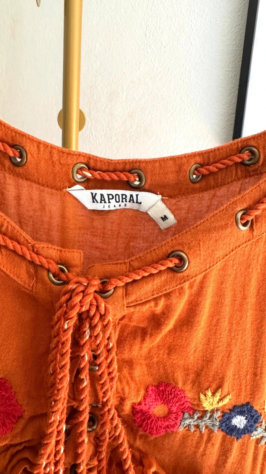 Lindo Vestido Terracota Bordado Estilo Boho Chic Kaporal • M • TN276 – photo 3